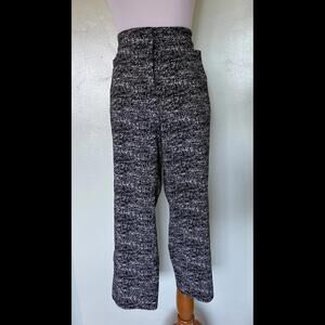 Investments Black White Modern Abstract Pattern Cropped Pants Size 10 06-0220
